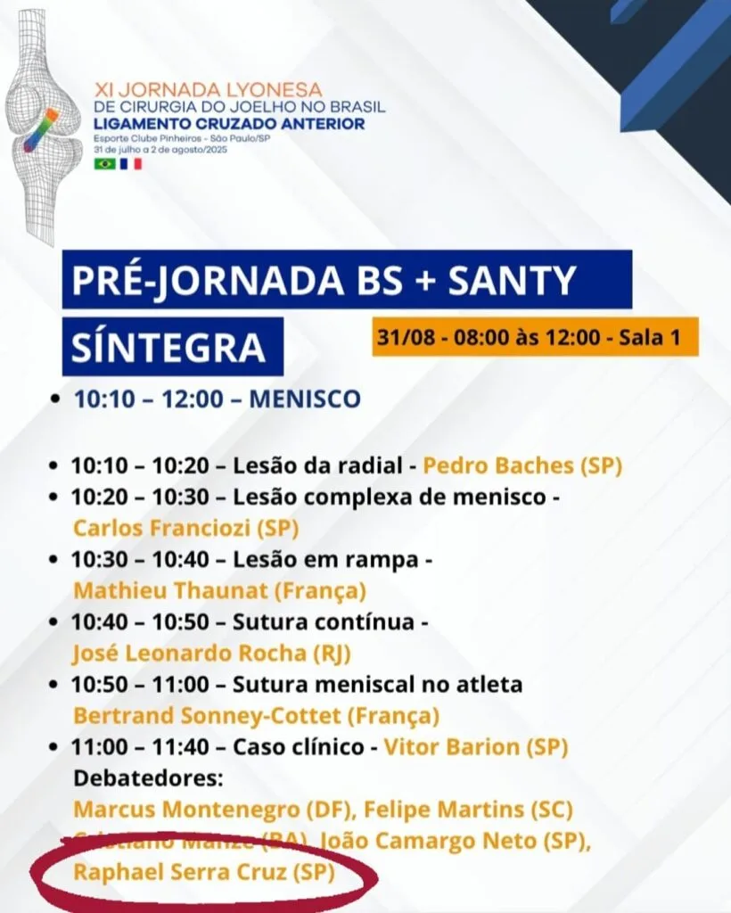 Cartaz da Jornada Lyonesa de Cirurgia do Joelho
