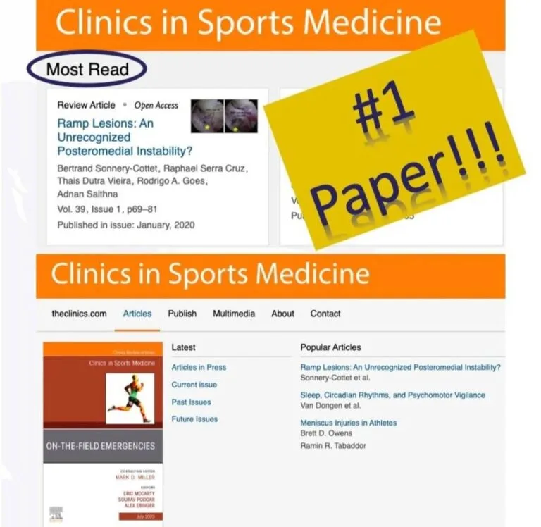 Publicação na Clinics in Sports Medicine