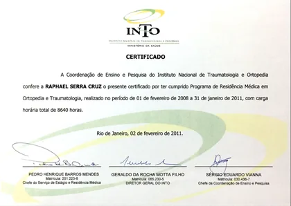 Certificado Residência Médica
